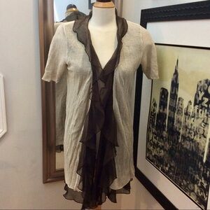 Chicos short sleeve long line sweater (1)